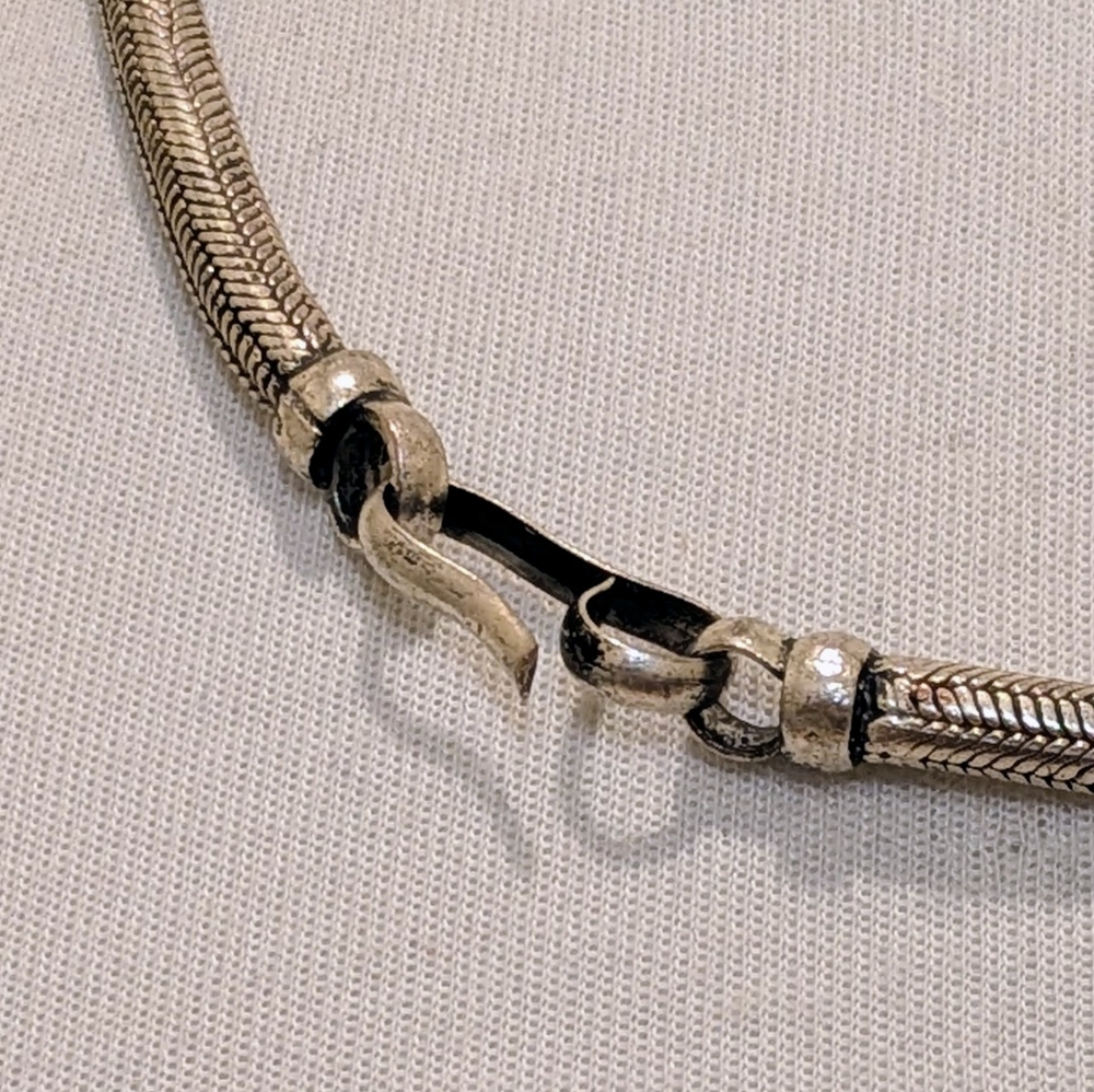 NWT Beckwoman 18" Oxidized Super Chunky Snake Chain Necklace with Hook Clasp - Picture 2 of 7